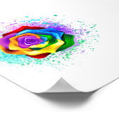 Rose des Regenbogens Poster (Ecke)
