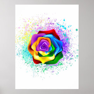 Rose des Regenbogens Poster