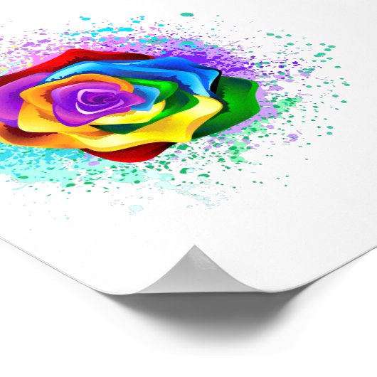 Rose des Regenbogens Poster (Ecke)