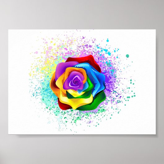 Rose des Regenbogens Poster (Vorne)