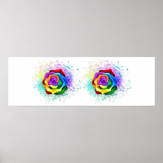 Rose des Regenbogens Poster (Vorne)