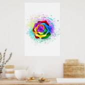 Rose des Regenbogens Poster (Küche)