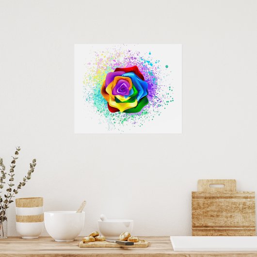 Rose des Regenbogens Poster (Küche)