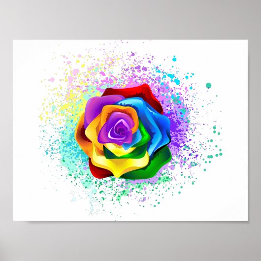 Rose des Regenbogens Poster (Vorne)