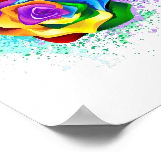 Rose des Regenbogens Poster (Ecke)
