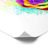Rose des Regenbogens Poster (Ecke)