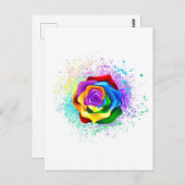 Rose des Regenbogens Postkarte (Vorne/Hinten)