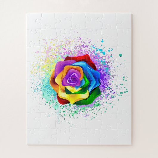Rose des Regenbogens Puzzle (Vertikal)