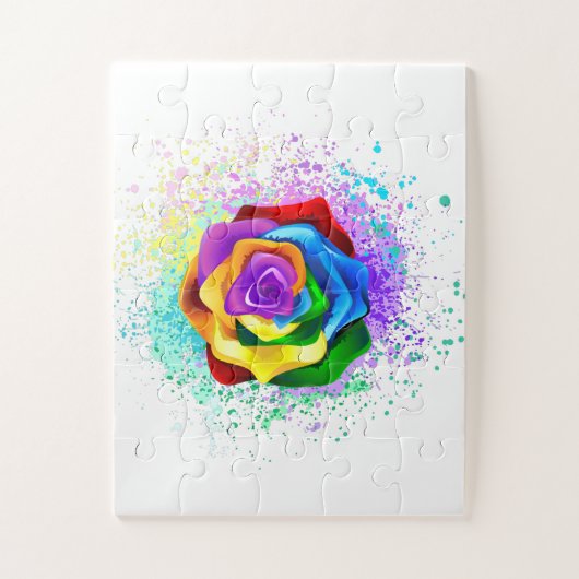 Rose des Regenbogens Puzzle (Vertikal)