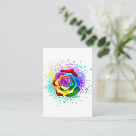 Rose des Regenbogens Rabattkarte (Stehend Vorderseite)