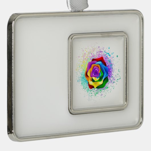 Rose des Regenbogens Rahmen-Ornament Silber (Rechts)