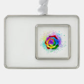 Rose des Regenbogens Rahmen-Ornament Silber (Vorderseite)
