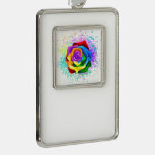 Rose des Regenbogens Rahmen-Ornament Silber (Rechts)