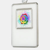 Rose des Regenbogens Rahmen-Ornament Silber (Links)