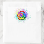 Rose des Regenbogens Rechteckiger Aufkleber (Tasche)