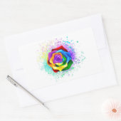 Rose des Regenbogens Rechteckiger Aufkleber (Umschlag)
