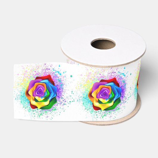 Rose des Regenbogens Ripsband (Spule)