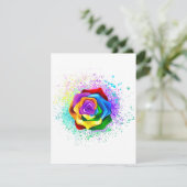 Rose des Regenbogens RSVP Karte (Stehend Vorderseite)