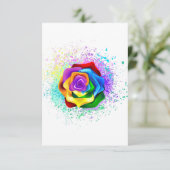 Rose des Regenbogens Save The Date (Stehend Vorderseite)