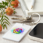 Rose des Regenbogens Schlüsselanhänger (Vorderseite rechts)