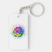 Rose des Regenbogens Schlüsselanhänger (Rückseite)