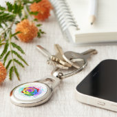 Rose des Regenbogens Schlüsselanhänger (Seite)