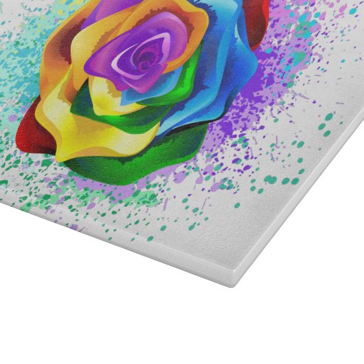 Rose des Regenbogens Schneidebrett (Ecke)
