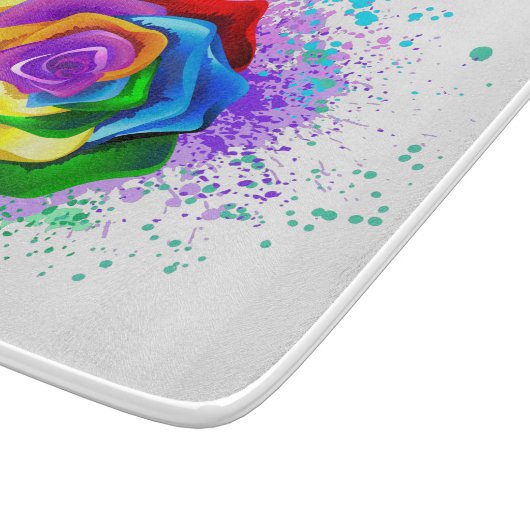 Rose des Regenbogens Schneidebrett (Ecke)