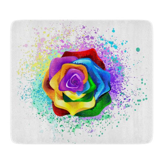 Rose des Regenbogens Schneidebrett (Vorderseite)