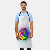 Rose des Regenbogens Schürze (Getragen)