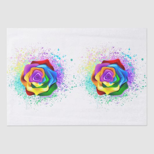 Rose des Regenbogens Seidenpapier (Vorderseite)