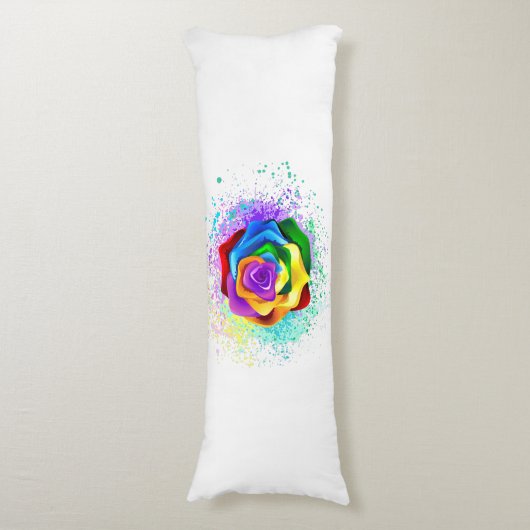 Rose des Regenbogens Seitenschläferkissen (Vorderseite Vertikal)