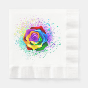 Rose des Regenbogens Serviette