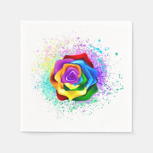 Rose des Regenbogens Serviette (Vorderseite)