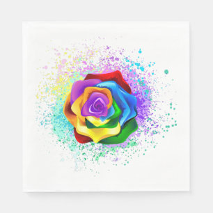 Rose des Regenbogens Serviette