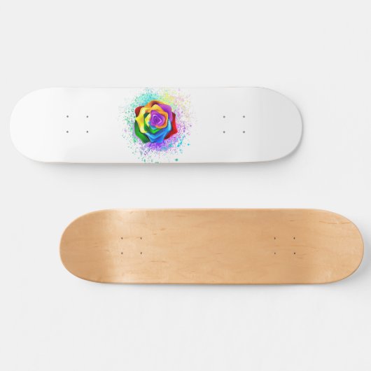 Rose des Regenbogens Skateboard (Horizontal)