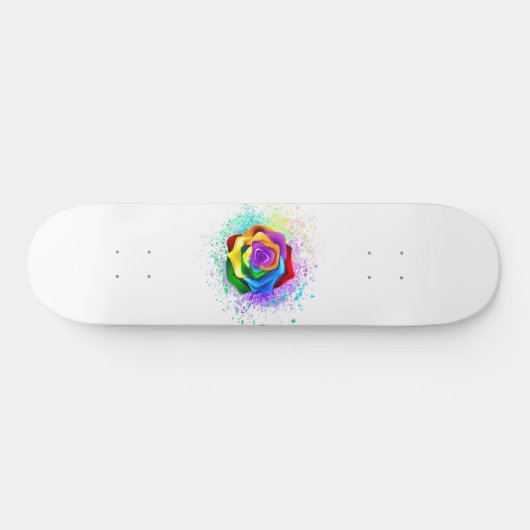Rose des Regenbogens Skateboard (Horizontal)