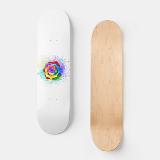 Rose des Regenbogens Skateboard (Vorderseite)