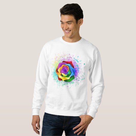 Rose des Regenbogens Sweatshirt (Vorne ganz)