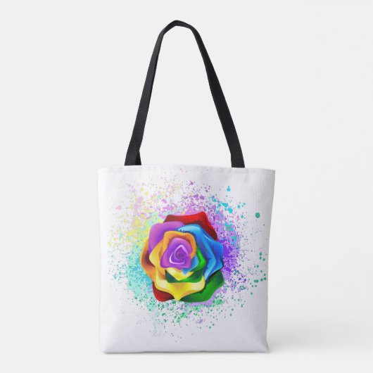Rose des Regenbogens Tasche (Rückseite)