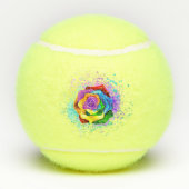 Rose des Regenbogens Tennisbälle (Rückseite)