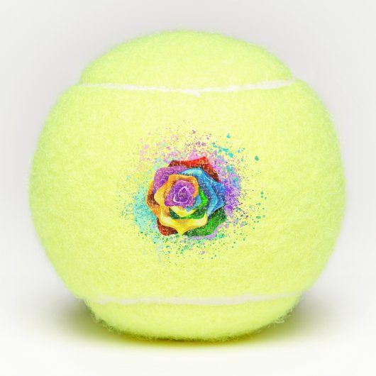 Rose des Regenbogens Tennisbälle (Vorderseite)