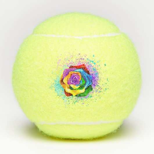Rose des Regenbogens Tennisbälle (Vorderseite)