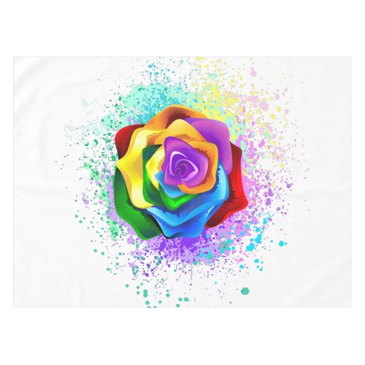 Rose des Regenbogens Tischdecke (Vorderseite (Horizontal))