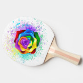 Rose des Regenbogens Tischtennis Schläger (Seitenansicht)