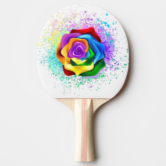 Rose des Regenbogens Tischtennis Schläger (Vorderseite)