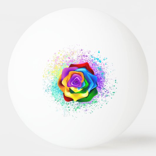 Rose des Regenbogens Tischtennisball (Vorderseite)