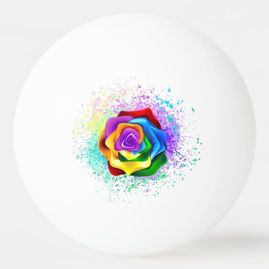 Rose des Regenbogens Tischtennisball (Rückseite)