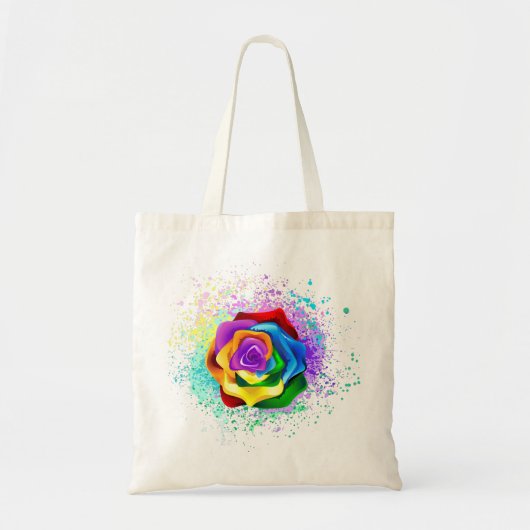 Rose des Regenbogens Tragetasche (Vorne)