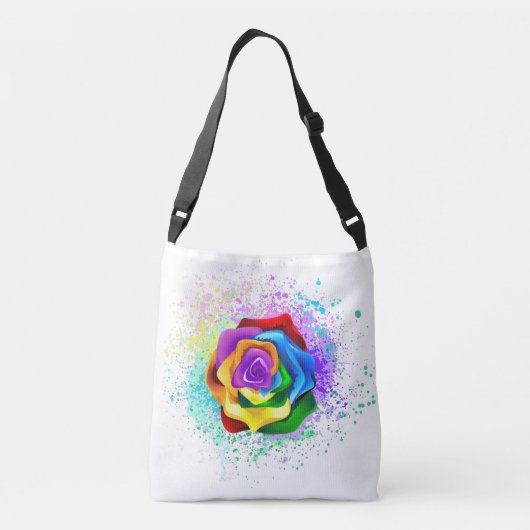 Rose des Regenbogens Tragetaschen Mit Langen Trägern (Rückseite)